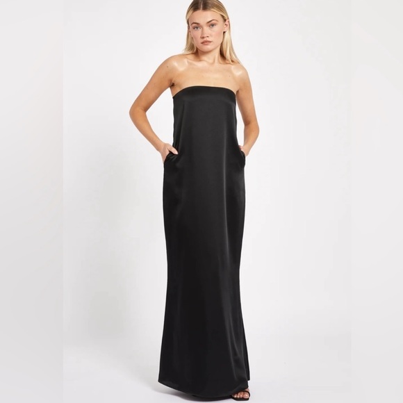 boa Dresses & Skirts - Satin Column Maxi Dress / BOA BECAUSE OF ALICE / XS / Extra Small / Black Silk